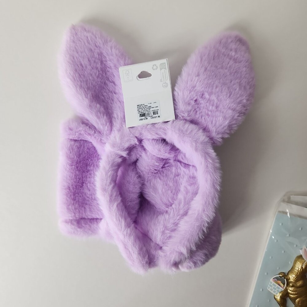 Claire's Girls Easter Bunny Headband Paws Tail Costume Set + hair clips, 2 cards - Picture 4 of 10